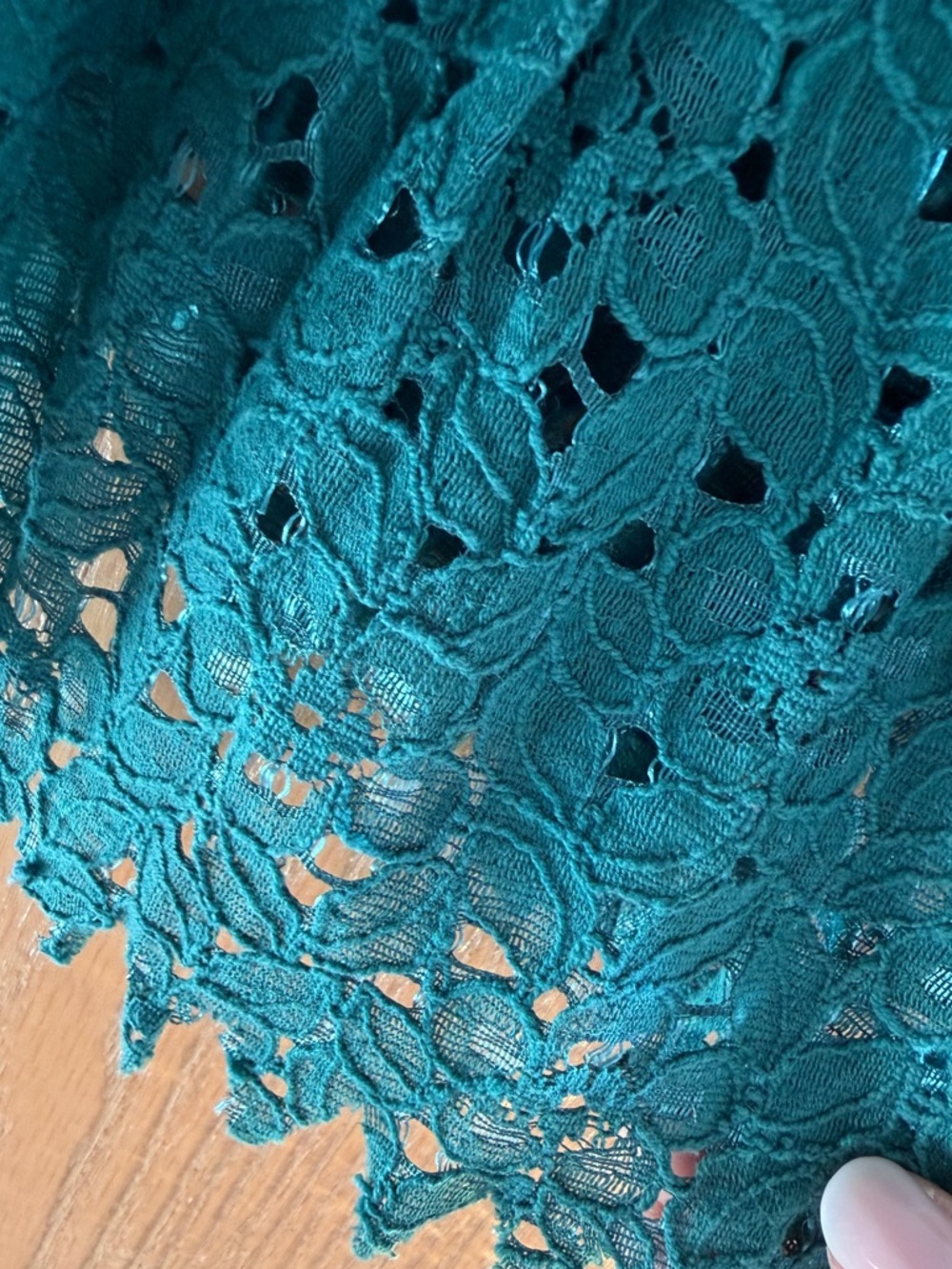 Anthropologie Two of Us Soft Lace Button Front Green Teal Blouse Women’s Size 4 - Picture 5 of 11